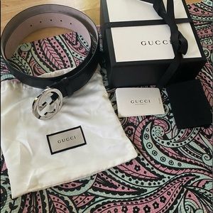 gucci signature belt guccissima black 100/40 us 34